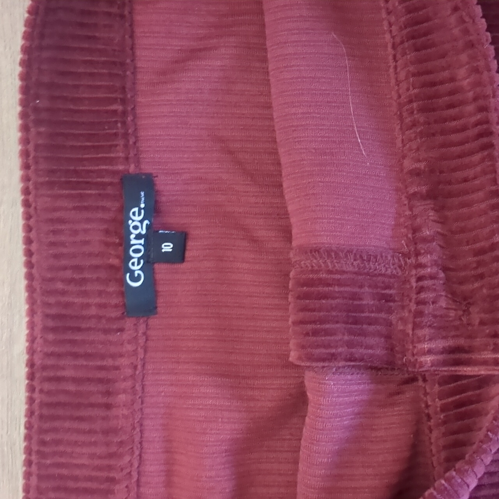 Corduroy midi skirt / A-line / size 10 - Picture 4 of 5